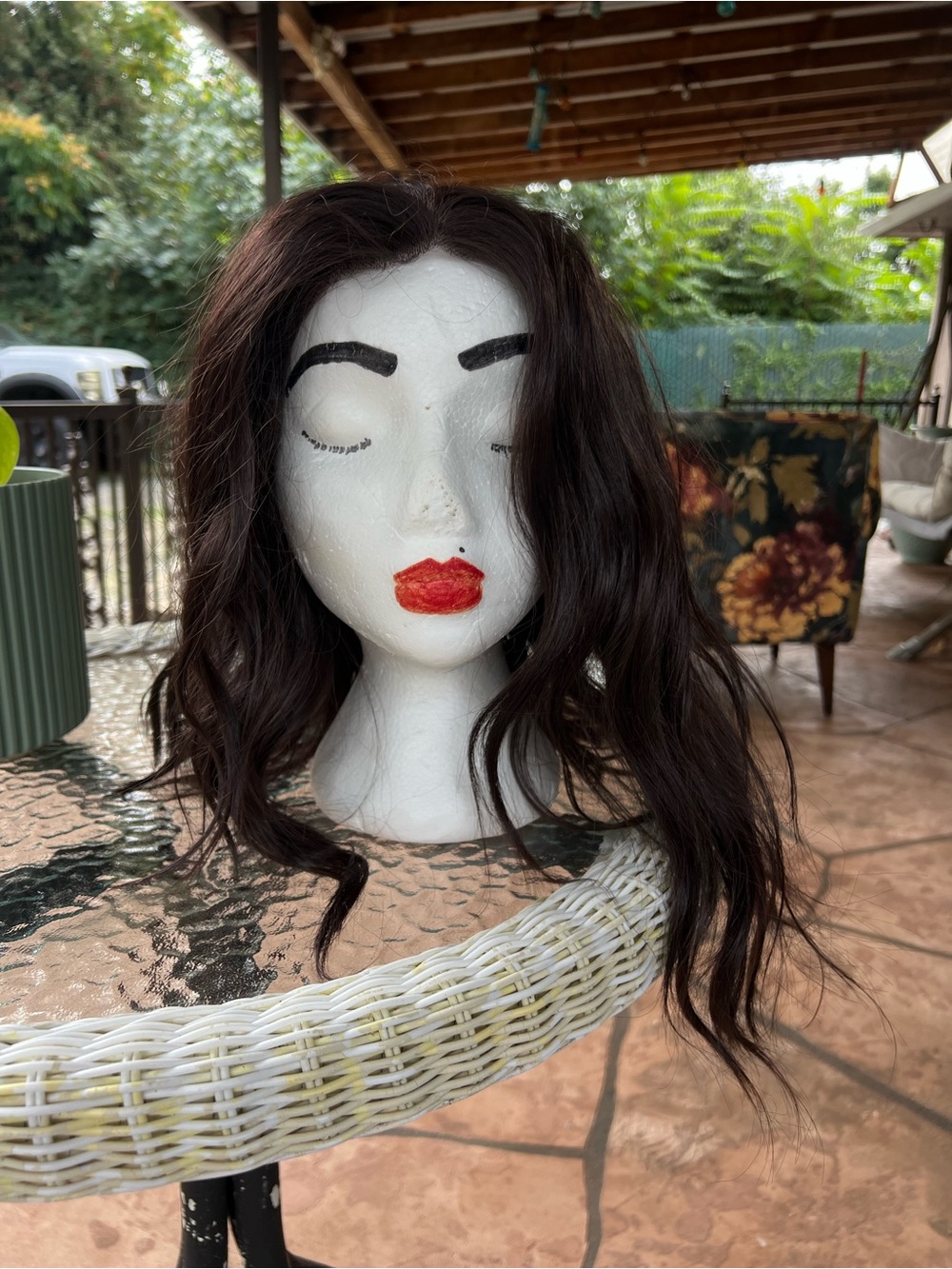 Dark Brown Wavy Women's Wig - Classic Natural Look